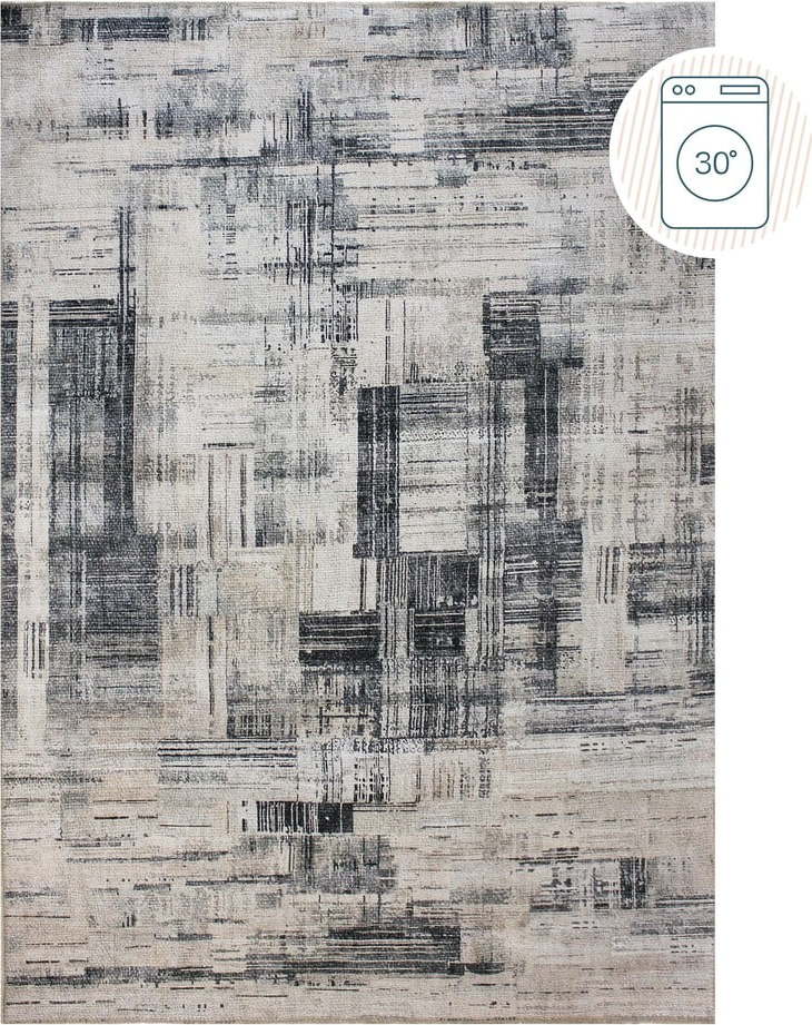 Šedý pratelný koberec 152x230 cm Silas Abstract – Flair Rugs Flair Rugs