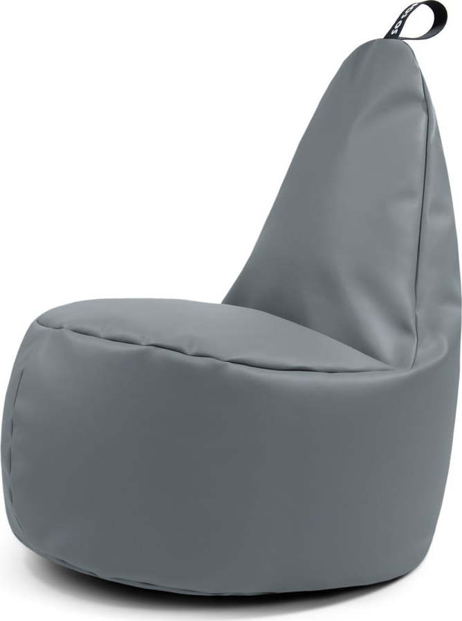 Šedý sedací vak z imitace kůže Lull L – So Soft? So Soft?