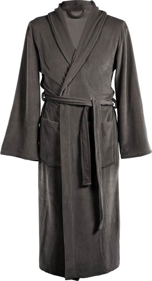 Šedý župan z mikroplyše velikost S/M Elena – Tiseco Home Studio Tiseco Home Studio