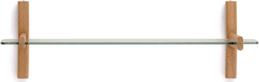 Skleněný modulární policový systém v přírodní barvě 90x28x30