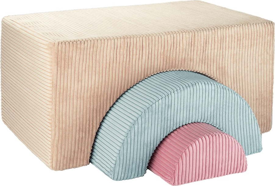 Světle hnědé manšestrové pěnové hřiště 75x49x37 cm Rainbow Montessori – Wigiwama Wigiwama