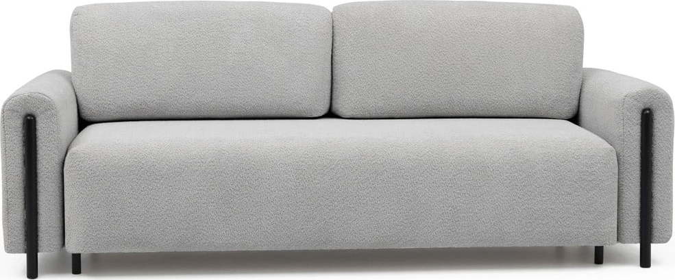 Světle šedá rozkládací/s úložným prostorem pohovka z textilie bouclé 244 cm Arcadova – ELTAP ELTAP