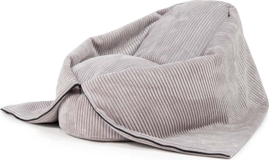 Světle šedý manšestrový dětský sedací vak Cocoon 80 – SLOWDOWN SLOWDOWN