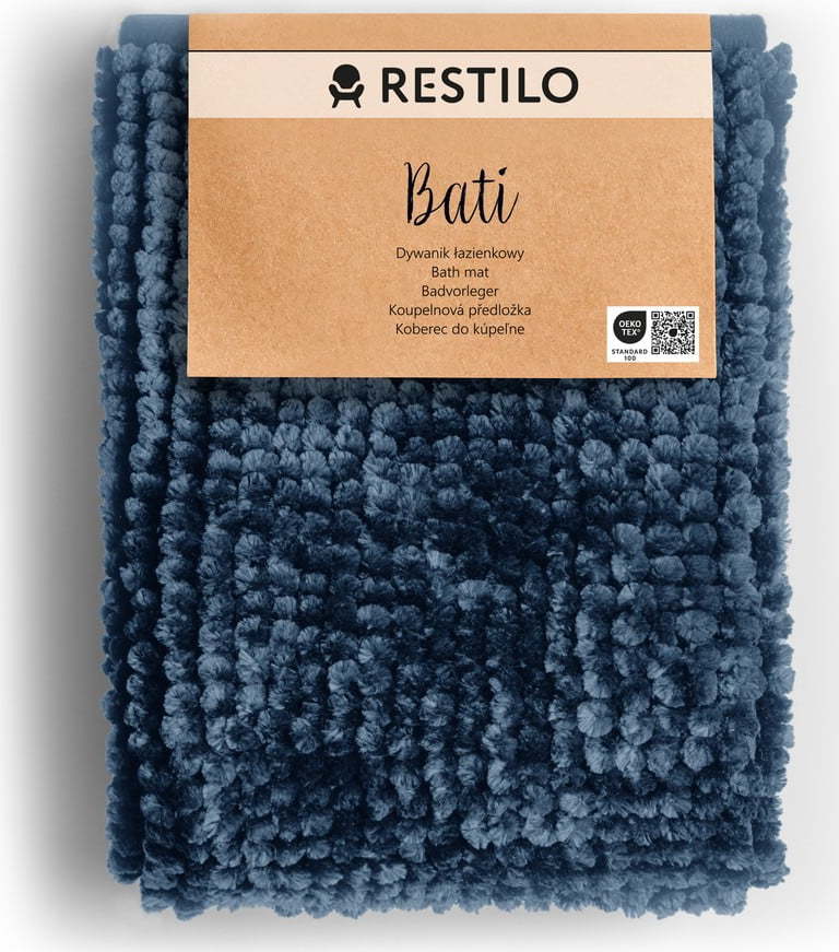 Tmavě modrá koupelnová předložka 70x120 cm Bati – Restilo Restilo