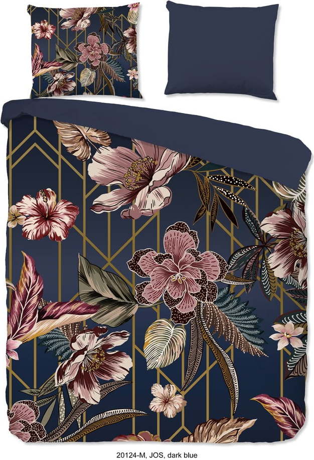 Tmavě modré povlečení na dvoulůžko/prodloužené z mikrovlákna 200x220 cm Jos – Good Morning GOOD MORNING