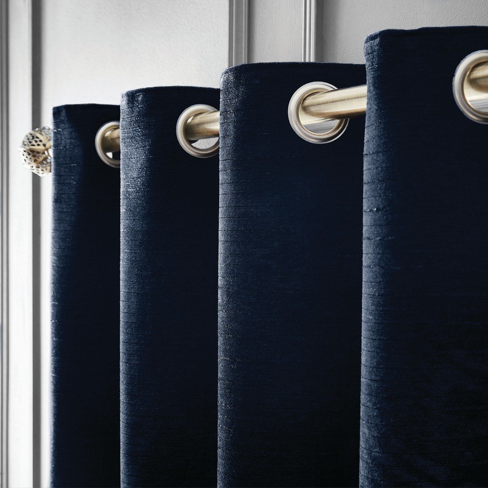 Tmavě modré termo závěsy v sadě 2 ks z žinylky 229x229 cm Selene Luxury Chenille – Hyperion Hyperion