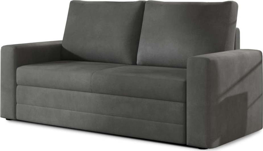 Tmavě šedá sametová rozkládací/s úložným prostorem pohovka 151 cm Wave – ELTAP ELTAP