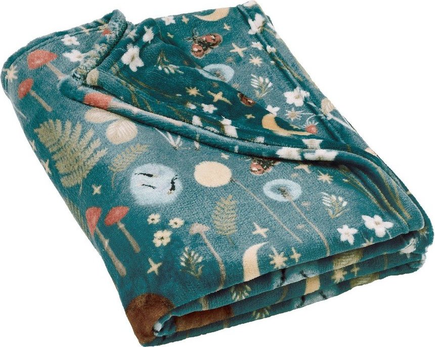 Zelená deka z mikroplyše 130x170 cm Enchanted Twilight Animals – Catherine Lansfield Catherine Lansfield