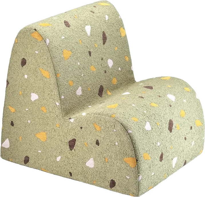 Zelené dětské křesílko z textilie bouclé/žinylkové Terrazzo Cloud – Wigiwama Wigiwama