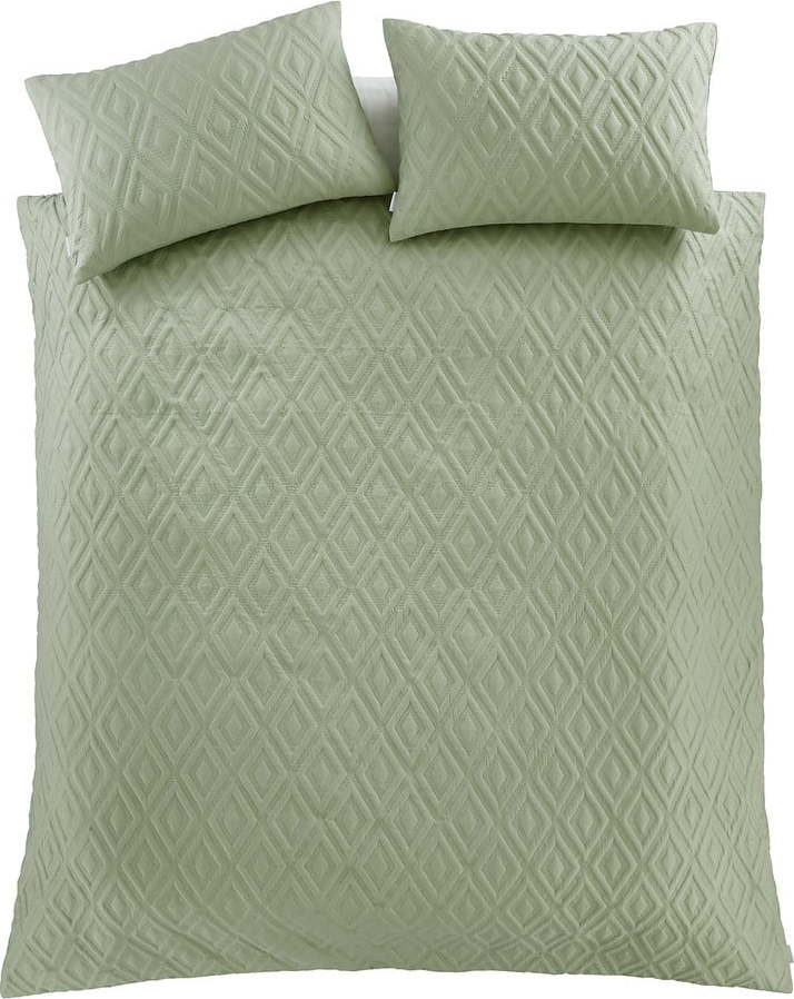 Zelené povlečení na dvoulůžko/prodloužené 230x220 cm Jacob Geo – Catherine Lansfield Catherine Lansfield