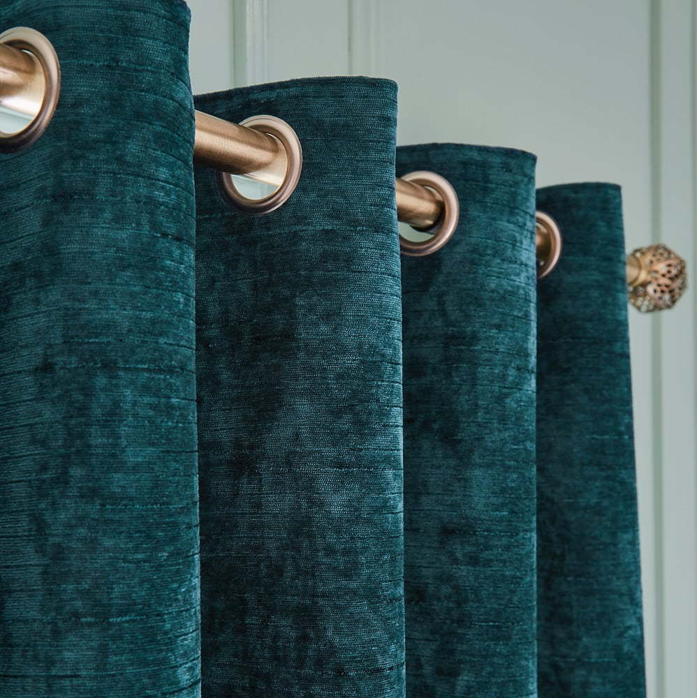 Zelenomodré termo závěsy v sadě 2 ks z žinylky 168x183 cm Selene Luxury Chenille – Hyperion Hyperion