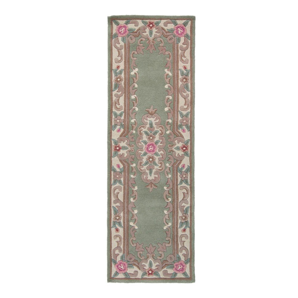 Zelený vlněný běhoun Flair Rugs Aubusson