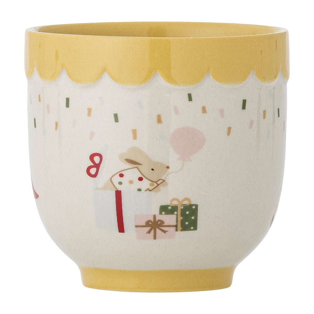Žlutý/krémový dětský hrnek z kameniny 150 ml Celebrate – Bloomingville Mini Bloomingville Mini