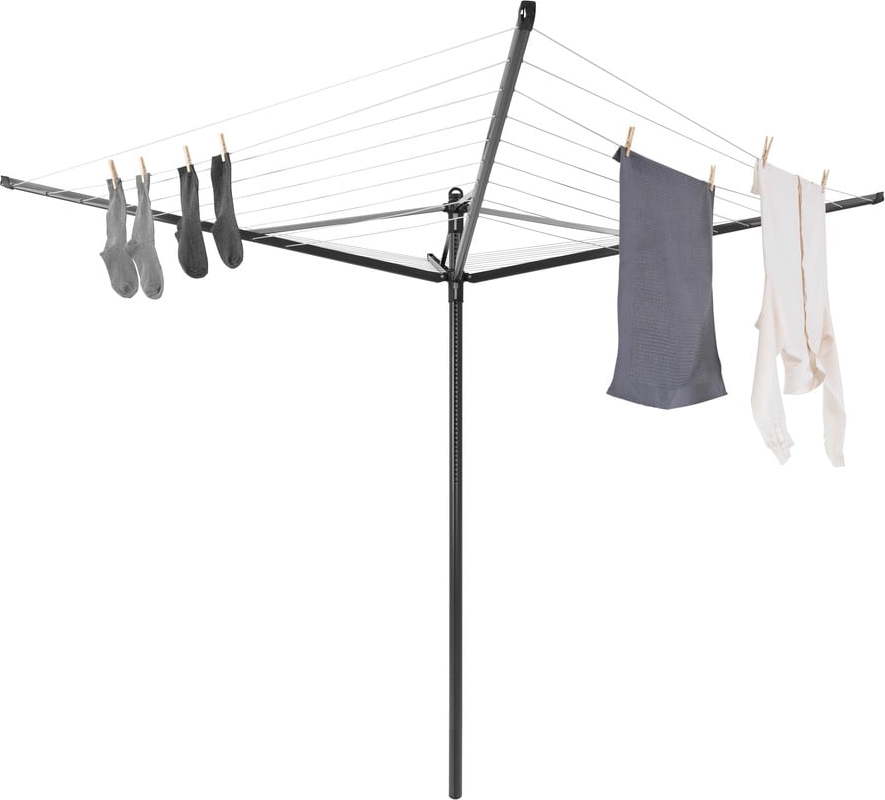 Antracitový venkovní sušák na prádlo 50 m Lift-O-Matic – Brabantia Brabantia