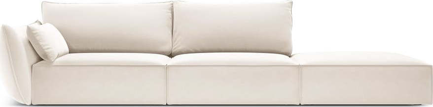Béžová sametová pohovka levý roh 264 cm Vanda – Mazzini Sofas Mazzini Sofas