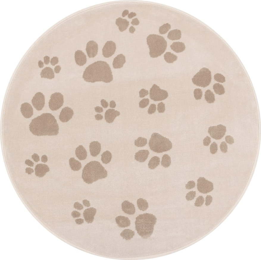 Béžový dětský koberec ø100 cm Paws Light Beige – FD FD
