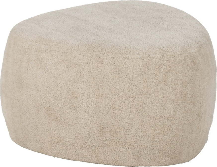 Béžový taburet z textilie bouclé – Ixia Ixia