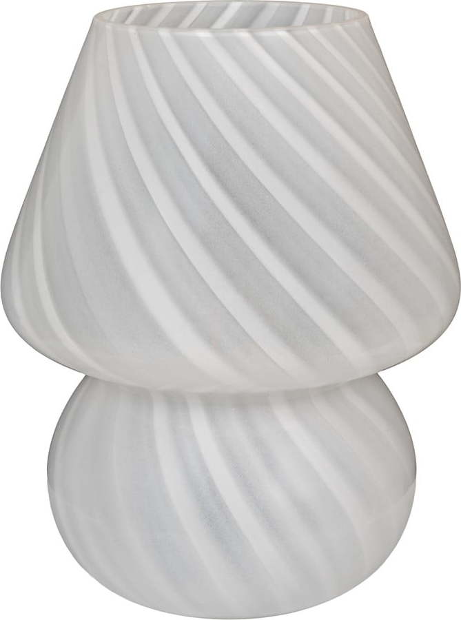 Bílá LED stolní lampa se skleněným stínidlem (výška 19