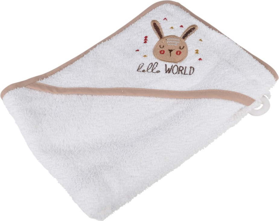 Bílá bavlněná dětská osuška s kapucí 75x75 cm Forest – Bébé Douceur Bébé Douceur