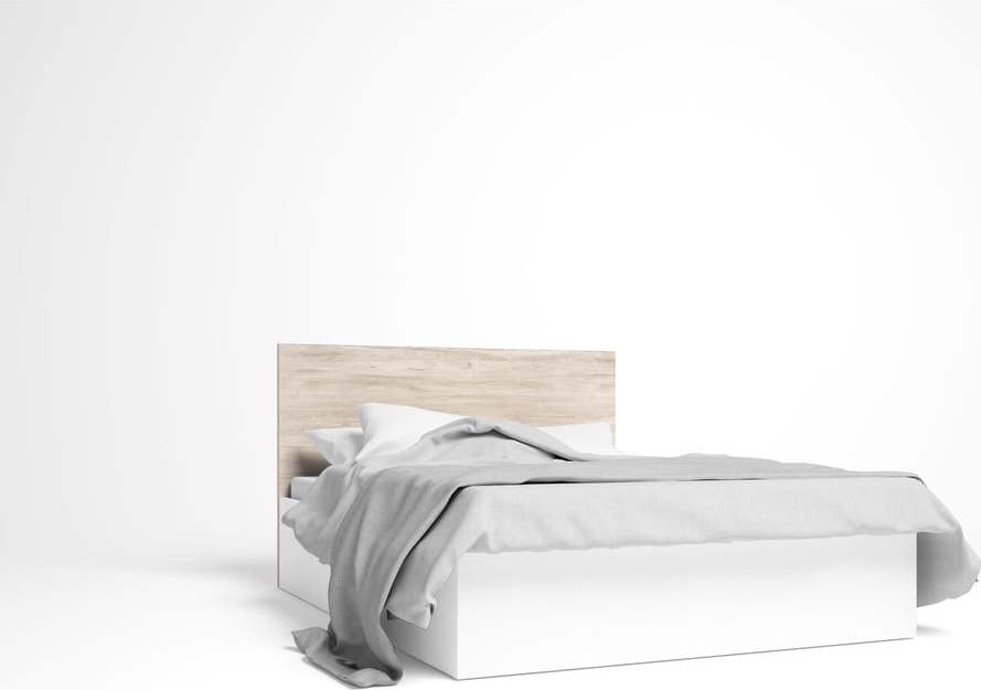 Bílá dvoulůžková postel s úložným prostorem a roštem 160x200 cm Sahara - Marckeric Marckeric