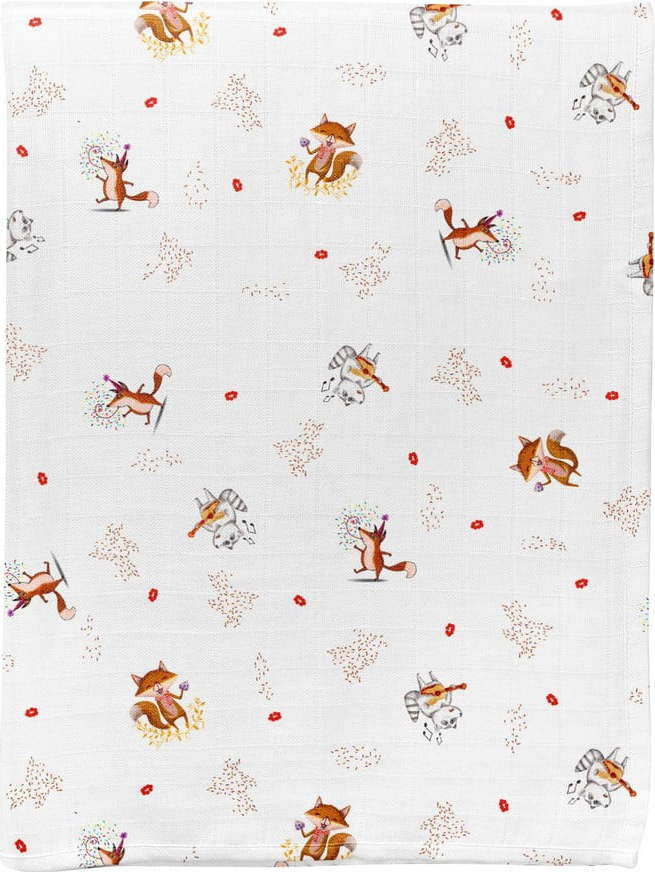 Bílá mušelínová dětská deka 75x100 cm Party – Mijolnir Mijolnir