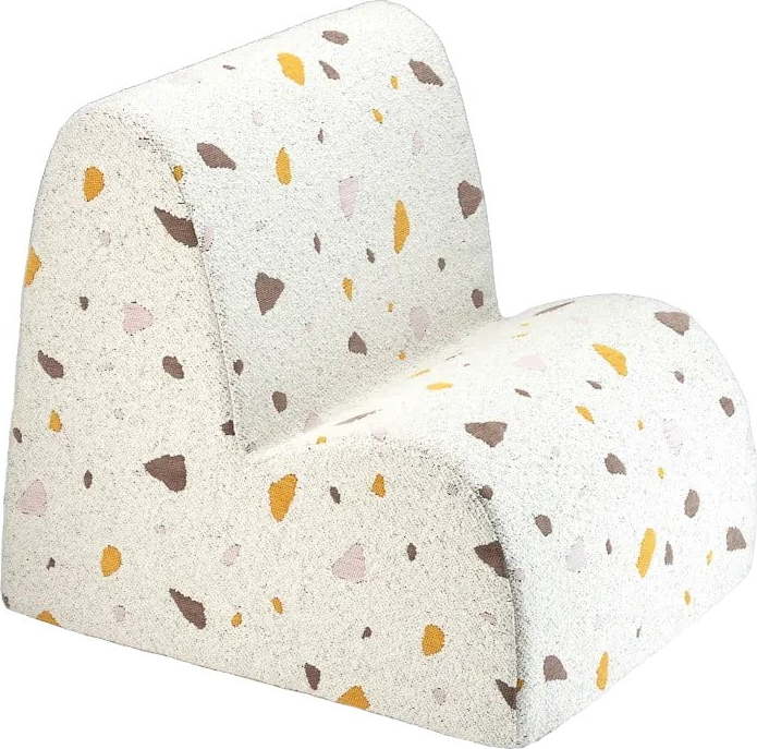 Bílé dětské křesílko z textilie bouclé/žinylkové Terrazzo Cloud – Wigiwama Wigiwama