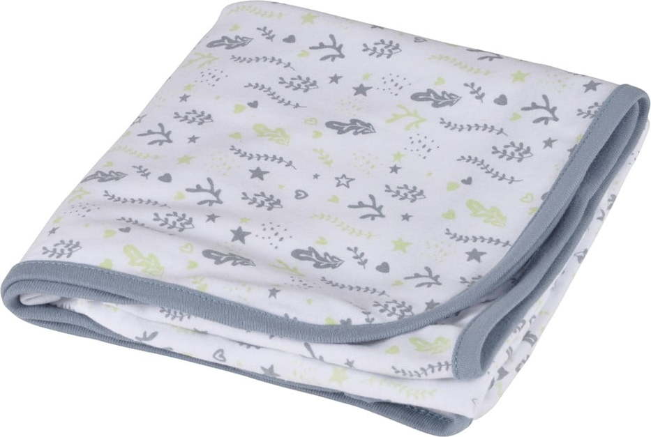 Bílo-šedá bavlněná dětská deka 75x75 cm Ocean – Bébé Douceur Bébé Douceur