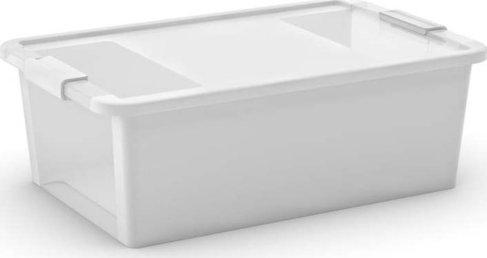 Bílý plastový úložný box s víkem 55x35x19 cm Bi-Box M – KIS KIS