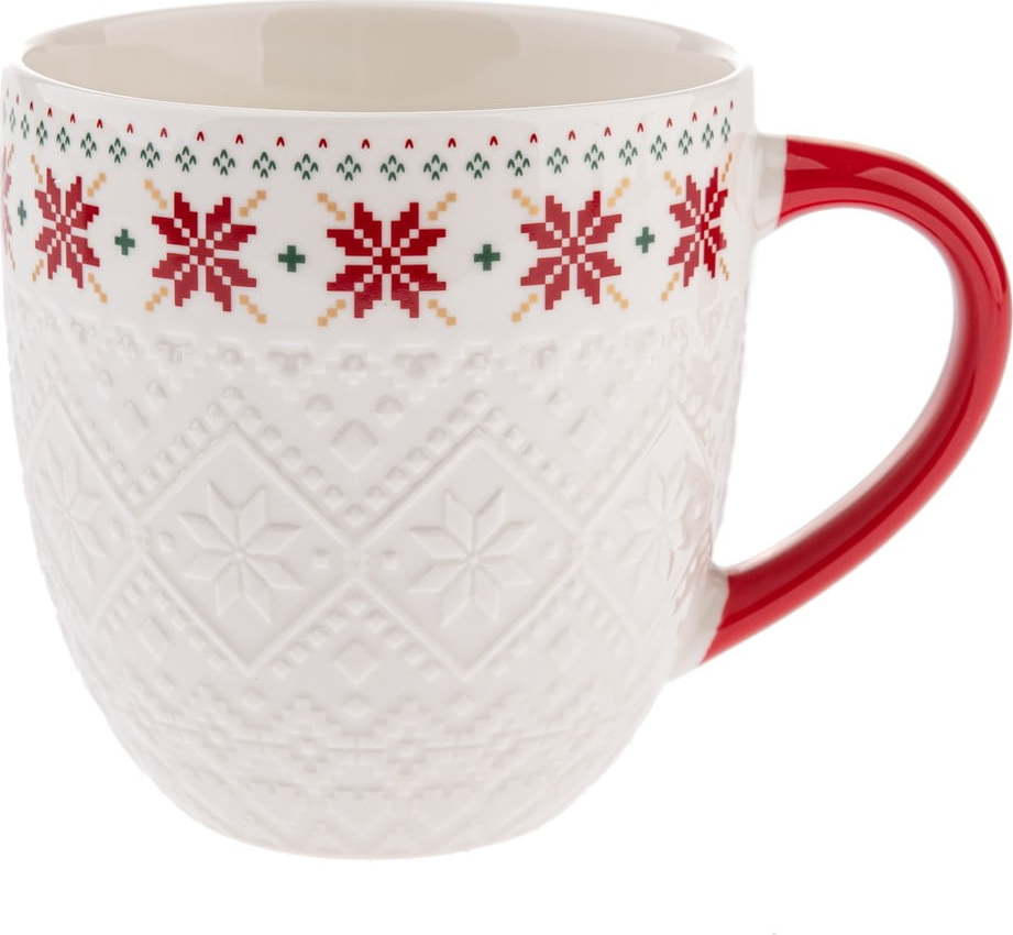 Bílý porcelánový hrnek s vánočním motivem 630 ml Knitting – Dakls Dakls