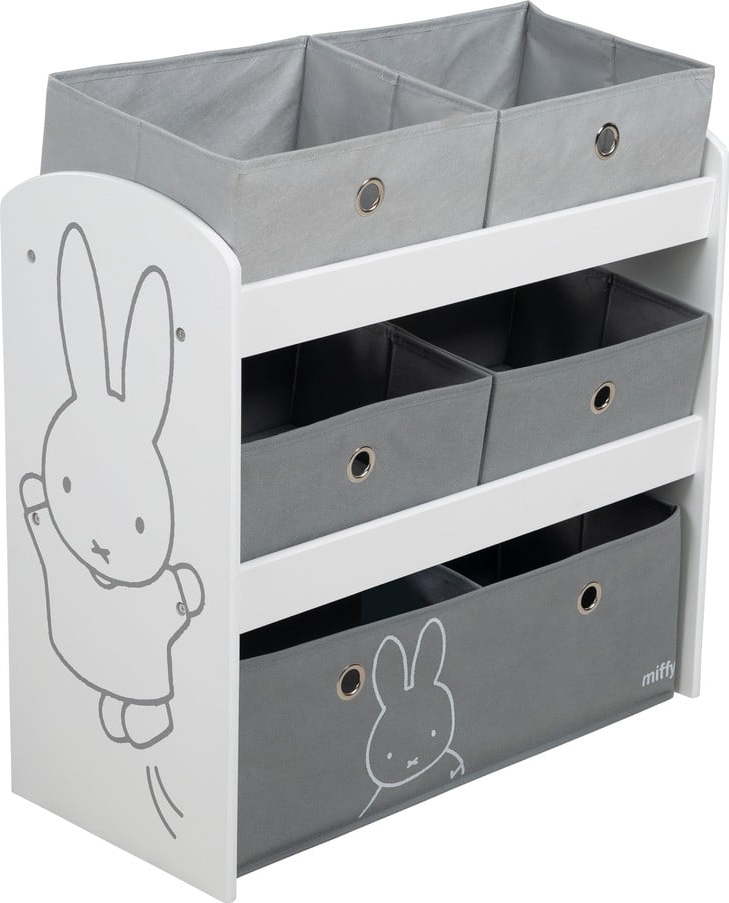 Bílý/šedý dětský organizér na hračky 63