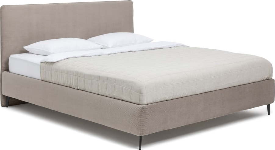 Čalouněná dvoulůžková postel taupe s roštem 180x200 cm Noira Slim – Bonami Selection Bonami Selection