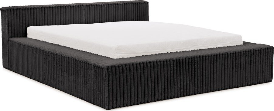 Černá čalouněná dvoulůžková postel s úložným prostorem s roštem 140x200 cm Cloe – Ropez Ropez
