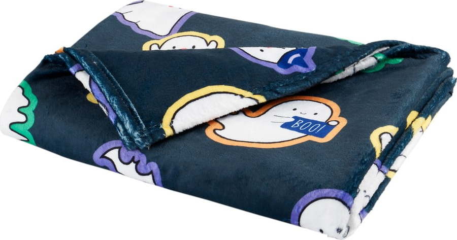 Černá deka s haloweenským motivem z mikroplyše 130x170 cm Halloween Ghosts – Catherine Lansfield Catherine Lansfield