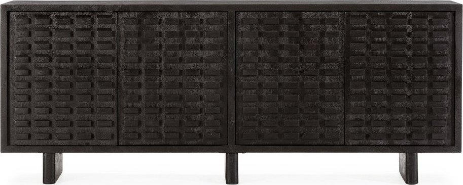 Černá komoda z mangového dřeva 200x80x40 cm Inaya – MOME Mome