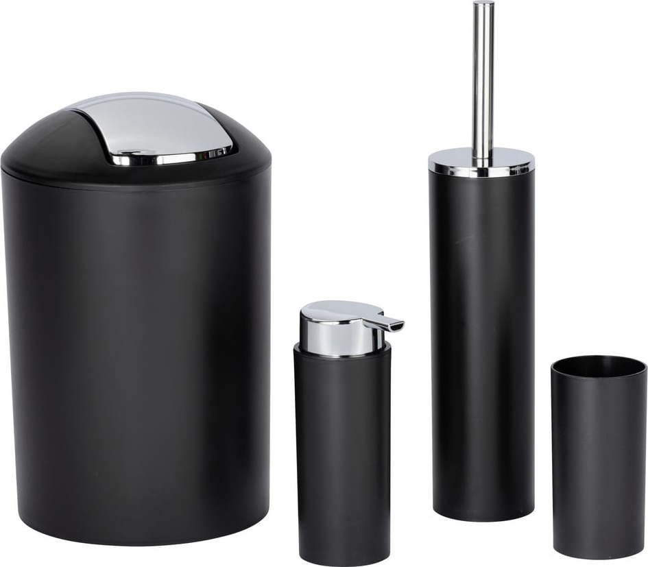 Černá plastová sada doplňků do koupelny Calvo – Wenko WENKO