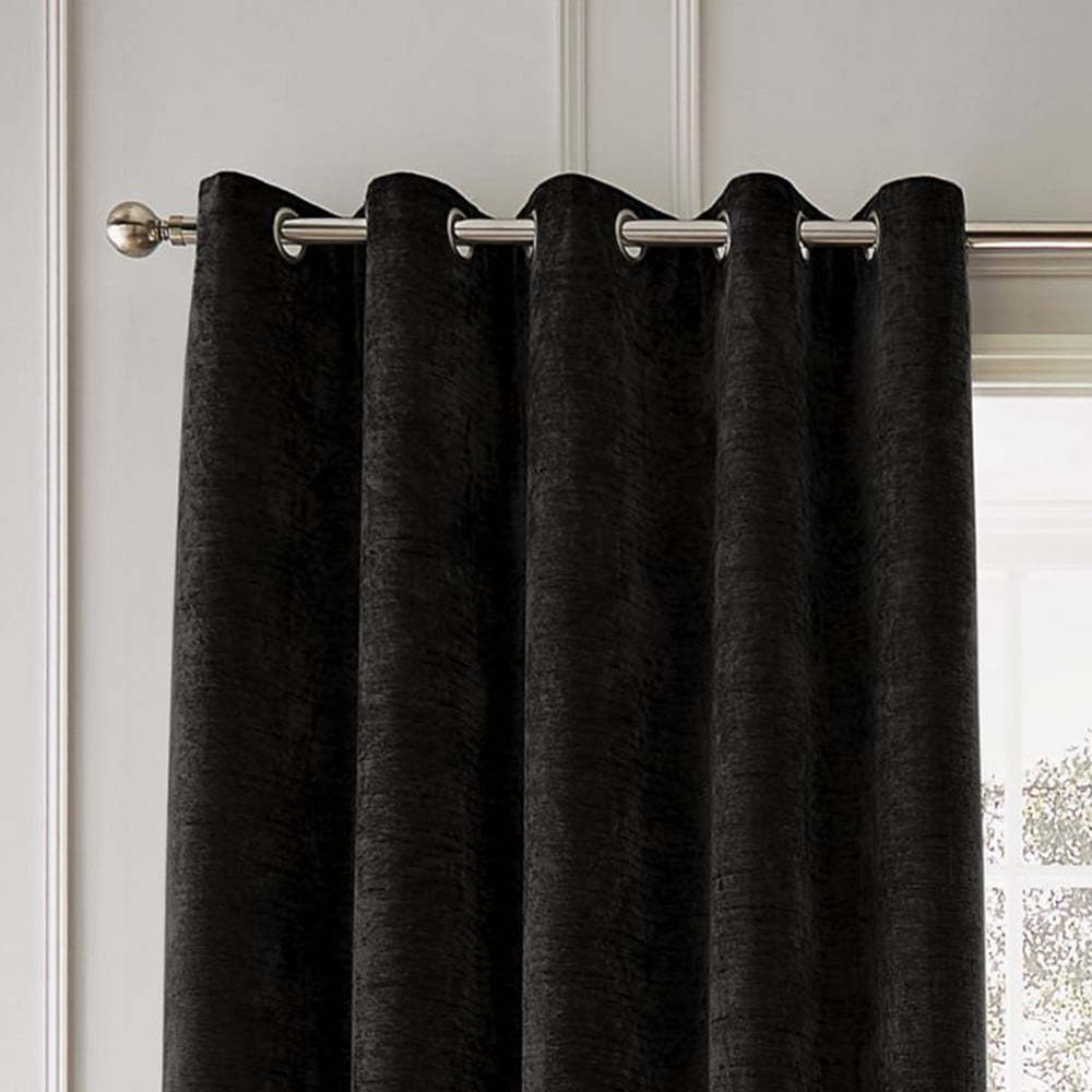 Černé termo závěsy v sadě 2 ks z žinylky 229x183 cm Selene Luxury Chenille – Hyperion Hyperion