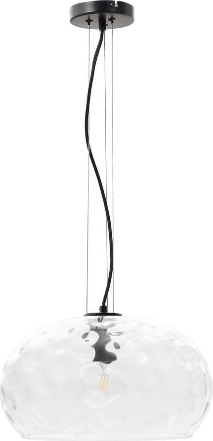 Černé závěsné svítidlo se skleněným stínidlem ø 40 cm Balma – Kave Home Kave Home