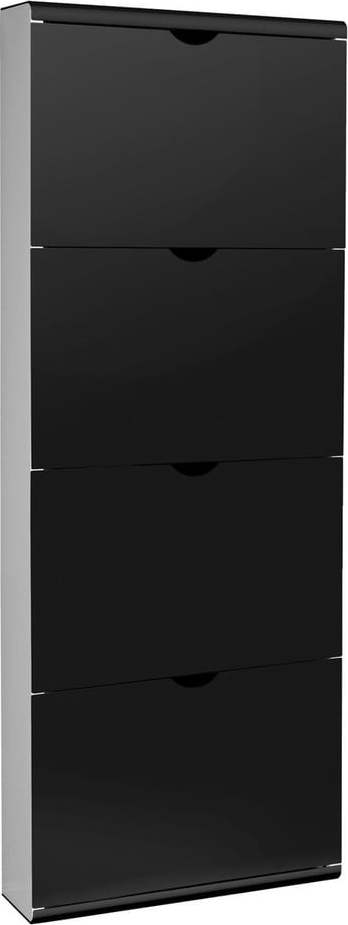 Černý kovový výklopný botník 51x138x16 cm – Household Pleasure Household Pleasure