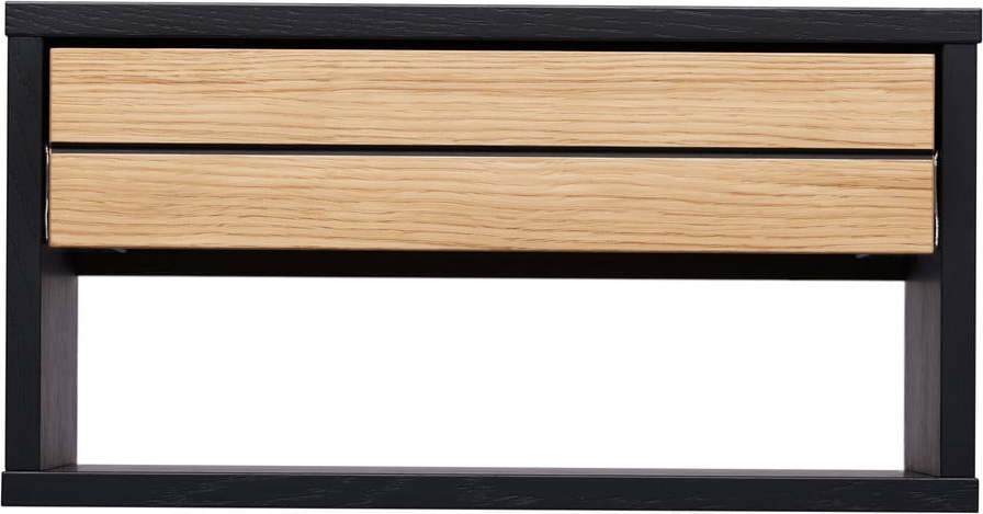 Černý/v přírodní barvě závěsný noční stolek v dekoru dubu Stripe – Woodman Woodman