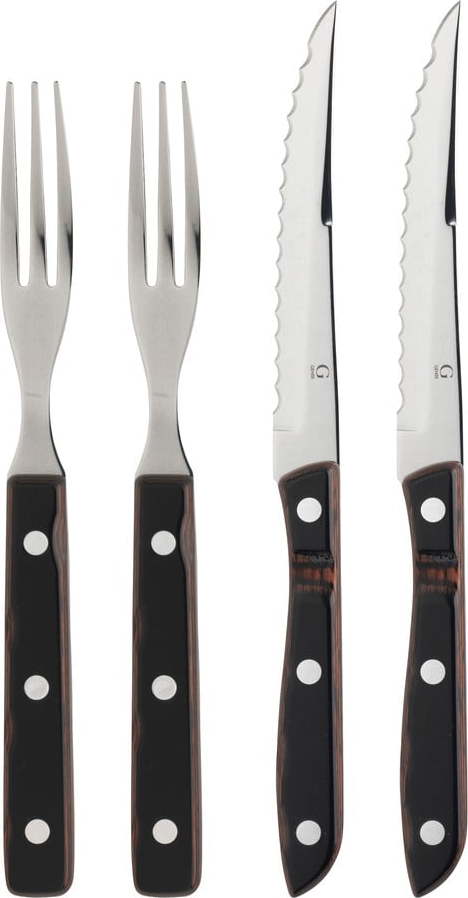 Černý/ve stříbrné barvě nerezový příbor 4 ks Old Farmer Classic – Gense Gense