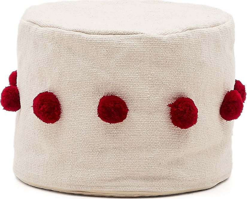 Červený/béžový taburet Manua – Kave Home Kave Home