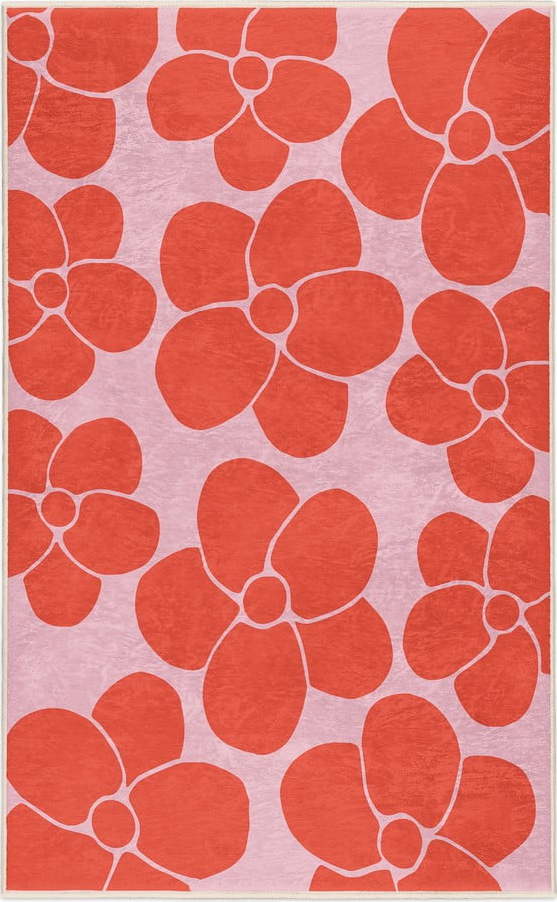 Červený/růžový pratelný koberec 120x180 cm Poppy Fields – Mila Home Mila Home