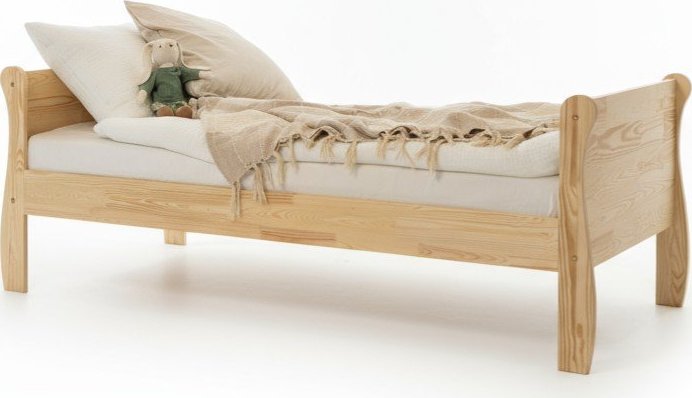 Dětská postel z borovicového dřeva s roštem 90x190 cm v přírodní barvě Roma – Adeko Adeko