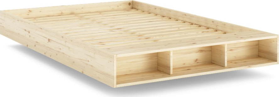 Dvoulůžková postel z borovicového dřeva s roštem 180x200 cm v přírodní barvě Merge – Karup Design Karup Design