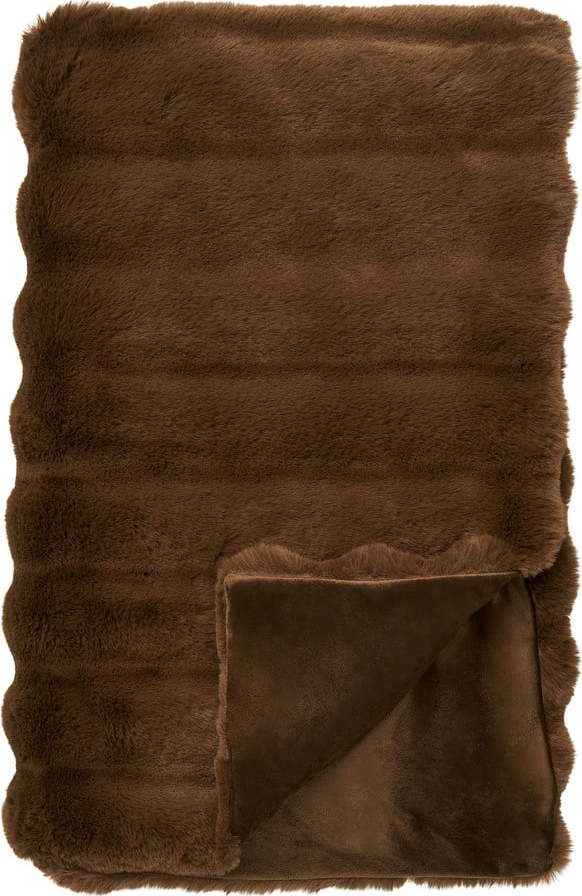 Hnědá deka z umělé kožešiny 130x180 cm Galena – House Nordic House Nordic
