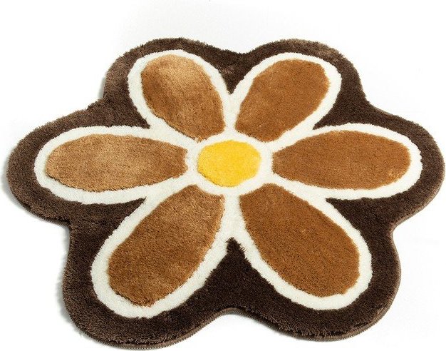 Hnědá koupelnová předložka ø 90 cm Flower – Foutastic Foutastic