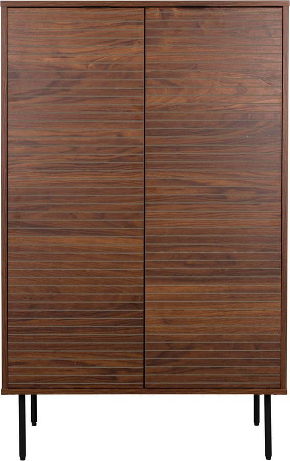 Hnědá skříňka v dekoru ořechu 80x130x40 cm Stripes – White Label White Label