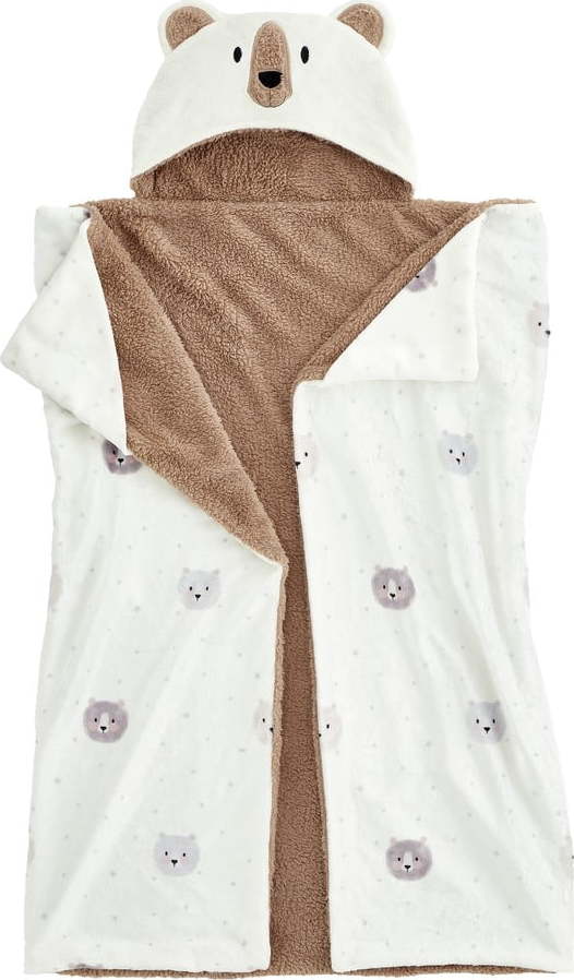 Hnědá/krémová dětská deka s kapucí z mikroplyše 90x125 cm Cosy Bear – Catherine Lansfield Catherine Lansfield