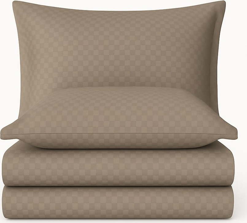 Hnědé povlečení na dvoulůžko/prodloužené z bavlny Renforcé 240x220 cm Checkered – Mila Home Luxury Mila Home Luxury