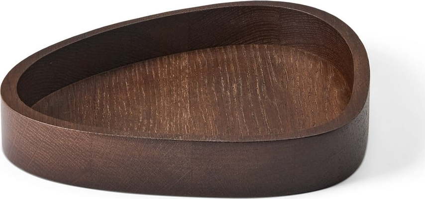Hnědý dekorativní dřevěný úložný box 18x16x3 cm Curve M – LIND DNA Lind DNA